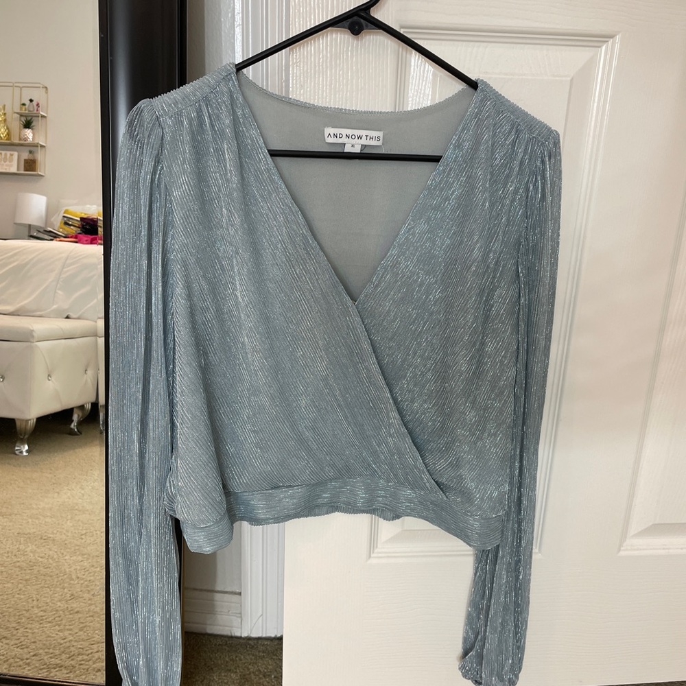 Light Blue Sparkly Blouse
